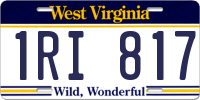 WV license plate 1RI817