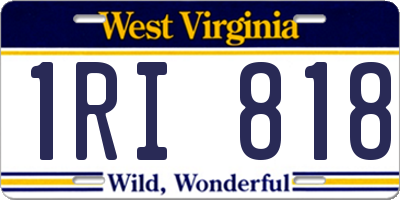 WV license plate 1RI818