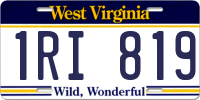 WV license plate 1RI819