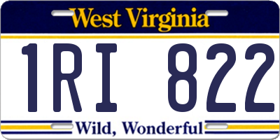 WV license plate 1RI822
