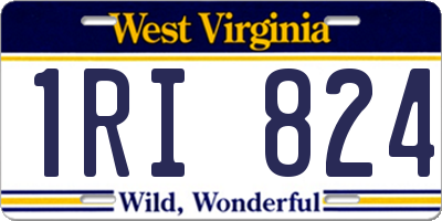 WV license plate 1RI824