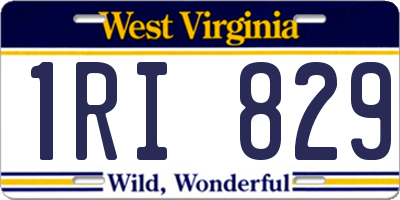 WV license plate 1RI829