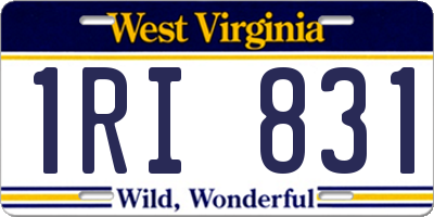 WV license plate 1RI831