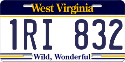 WV license plate 1RI832