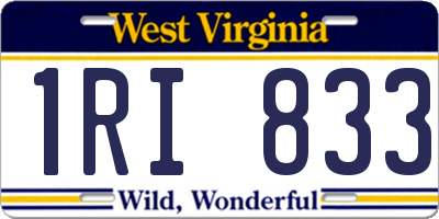 WV license plate 1RI833