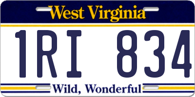 WV license plate 1RI834