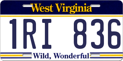 WV license plate 1RI836