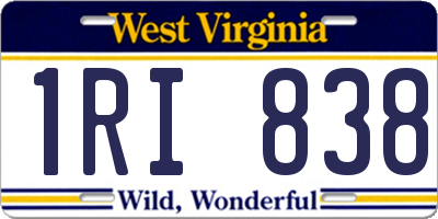 WV license plate 1RI838