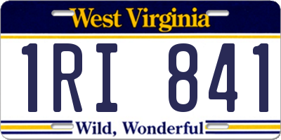 WV license plate 1RI841