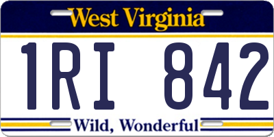 WV license plate 1RI842