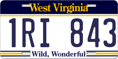 WV license plate 1RI843