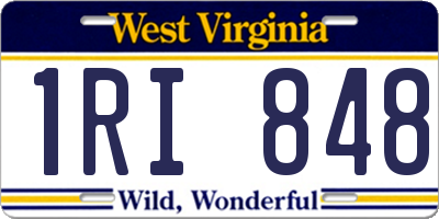 WV license plate 1RI848