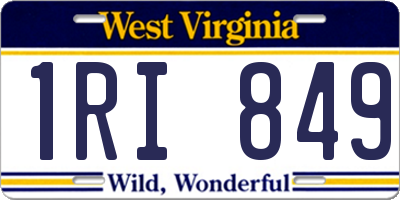 WV license plate 1RI849