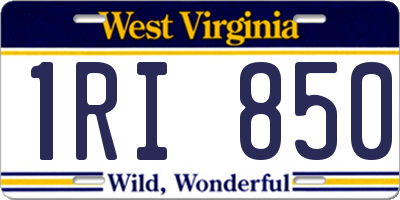 WV license plate 1RI850