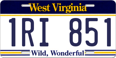 WV license plate 1RI851