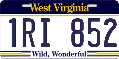 WV license plate 1RI852