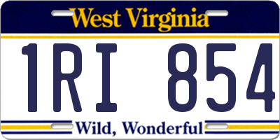 WV license plate 1RI854