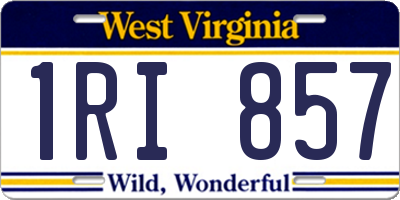 WV license plate 1RI857