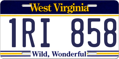 WV license plate 1RI858