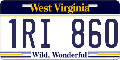 WV license plate 1RI860