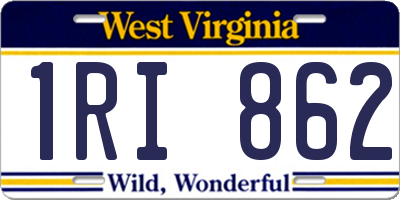 WV license plate 1RI862