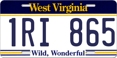 WV license plate 1RI865