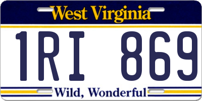 WV license plate 1RI869