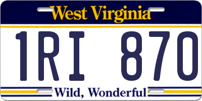 WV license plate 1RI870