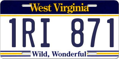 WV license plate 1RI871
