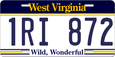 WV license plate 1RI872
