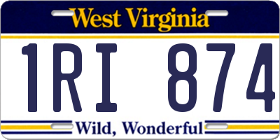 WV license plate 1RI874