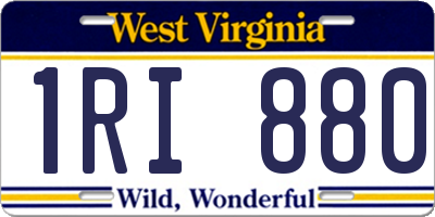 WV license plate 1RI880