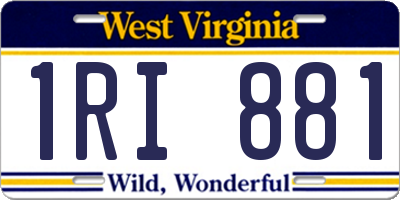 WV license plate 1RI881