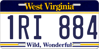 WV license plate 1RI884