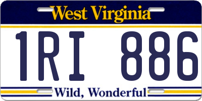 WV license plate 1RI886