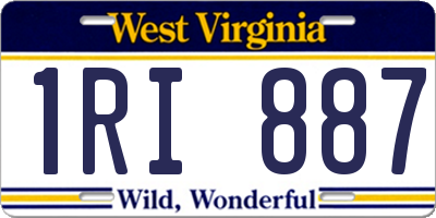 WV license plate 1RI887