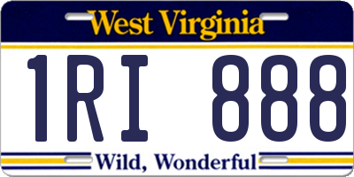 WV license plate 1RI888