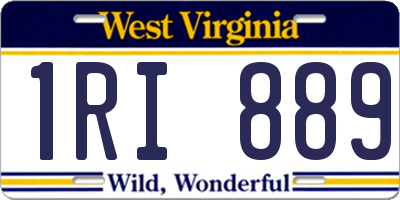 WV license plate 1RI889