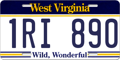 WV license plate 1RI890