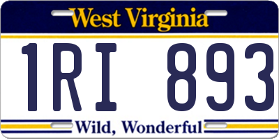 WV license plate 1RI893