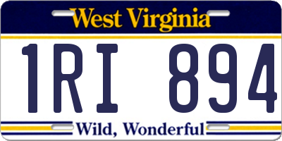 WV license plate 1RI894