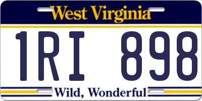 WV license plate 1RI898