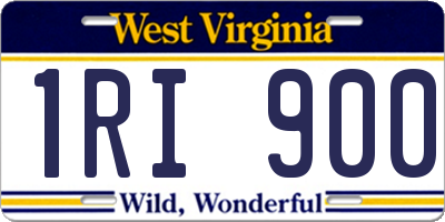 WV license plate 1RI900