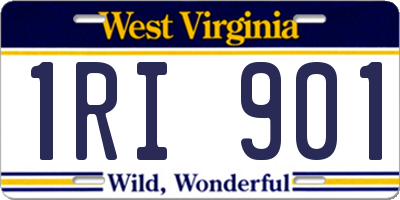 WV license plate 1RI901