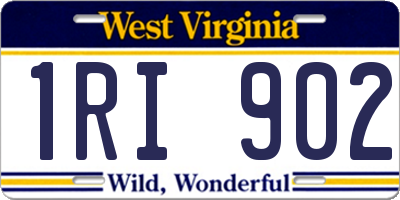 WV license plate 1RI902