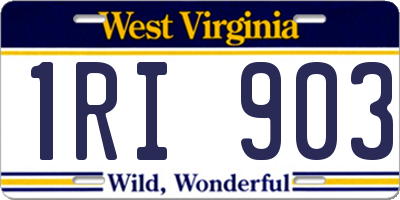 WV license plate 1RI903