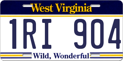 WV license plate 1RI904