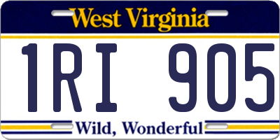 WV license plate 1RI905