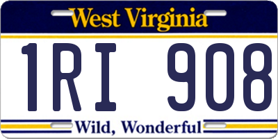 WV license plate 1RI908