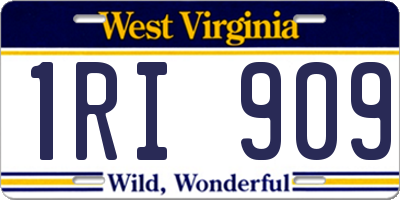 WV license plate 1RI909